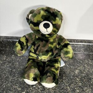 Build A‎ Bear Camo Green Military 16" Stuffed Plush - BAB 2011